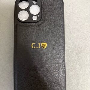 Black Leather Phone Case 16 pro max